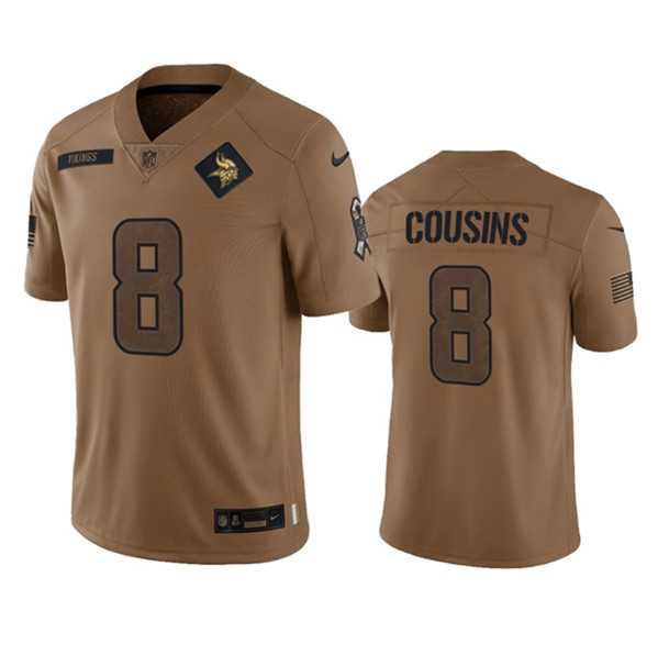 Men%27s Minnesota Vikings #8 Kirk Cousins 2023 Brown Salute To Service Limited Football Stitched Jersey Dyin->minnesota vikings->NFL Jersey